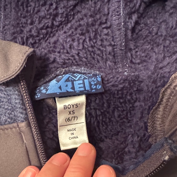 REI Kids Hoodie in Heathered Purple and Taupe - Picture 2 of 4